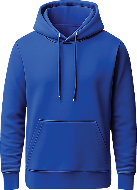 Plain royal blue hoodie front
